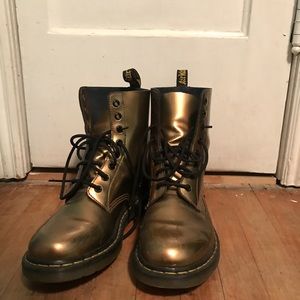 Gold Doc Martens